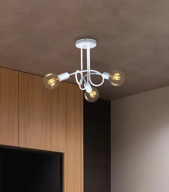 Biała lampa sufitowa supeł loft - S146-Agneso