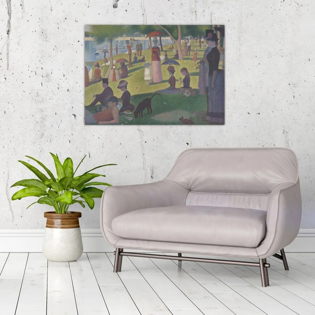Obraz na szkle - Georges Seurat, A Sunday on La Grande Jatte, reprodukcje (70x50 cm)