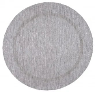 Dywan zewnętrzny Relax ramka srebrny koło 200 cm x 200 cm