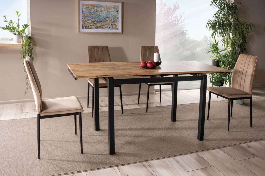 STÓŁ GD017 DĄB ARTISAN/CZARNY MAT 110(170)x74 SIGNAL