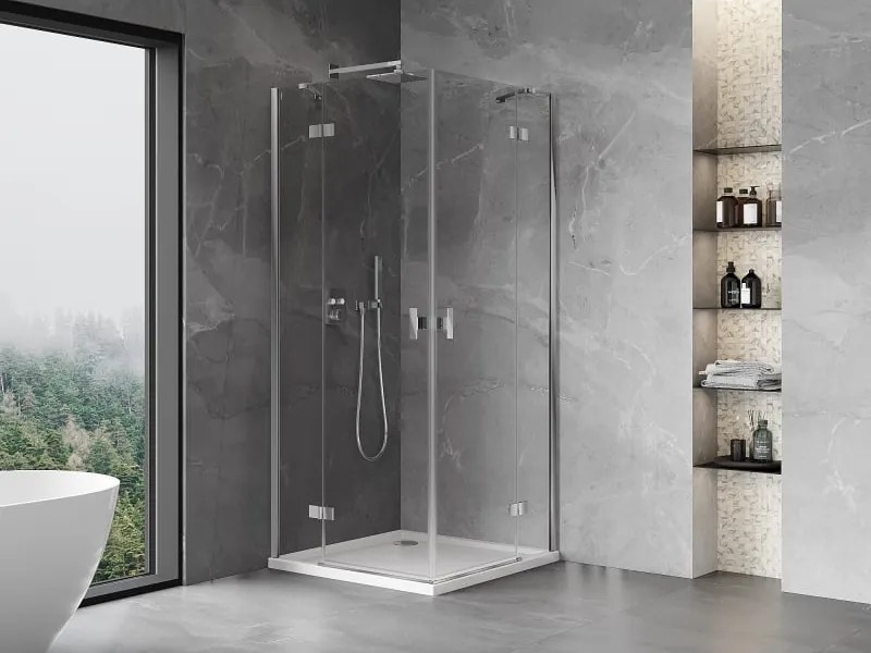 Mexen Mist-H Duo kabina prysznicowa uchylna 70 x 70 cm, transparent, chrom - 8A5-070L-070P-01-00