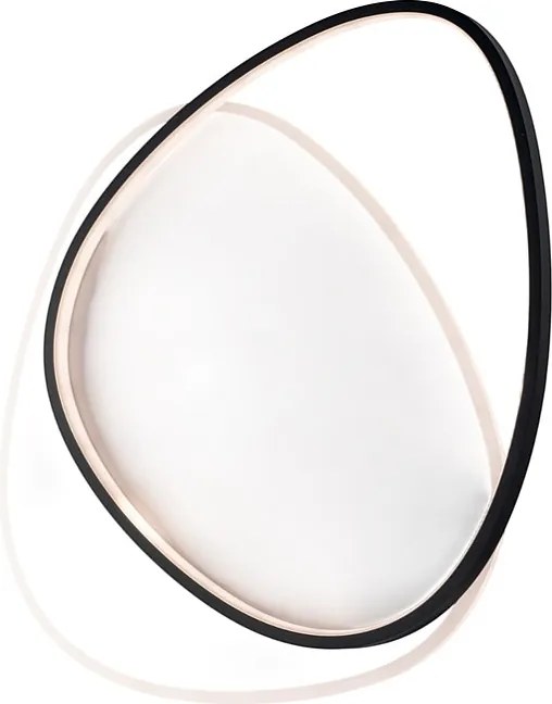 Lampa sufitowa Amy z metalu i aluminium, czarno-biała, ze zintegrowaną diodą LED CCT + pilot, dł. 55 x 46 cali BL307-PBC-GR