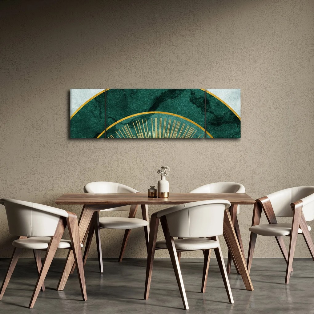 Obraz - Kształty ze złotą teksturą (170x50 cm)