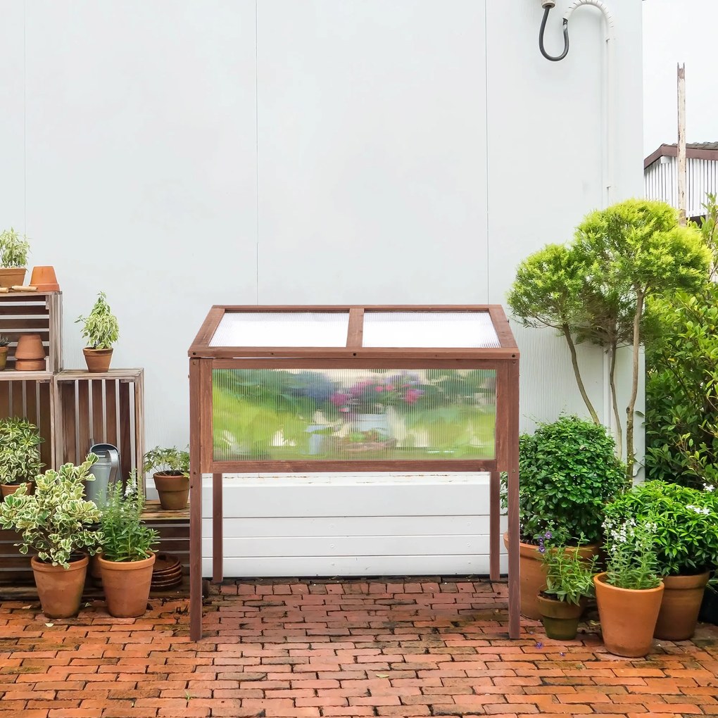 Outsunny podwyższona grządka z drewna skrzynia inspektowa