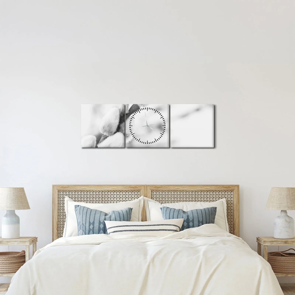 Obraz - Początek wiosny (z zegarem) (90x30 cm)
