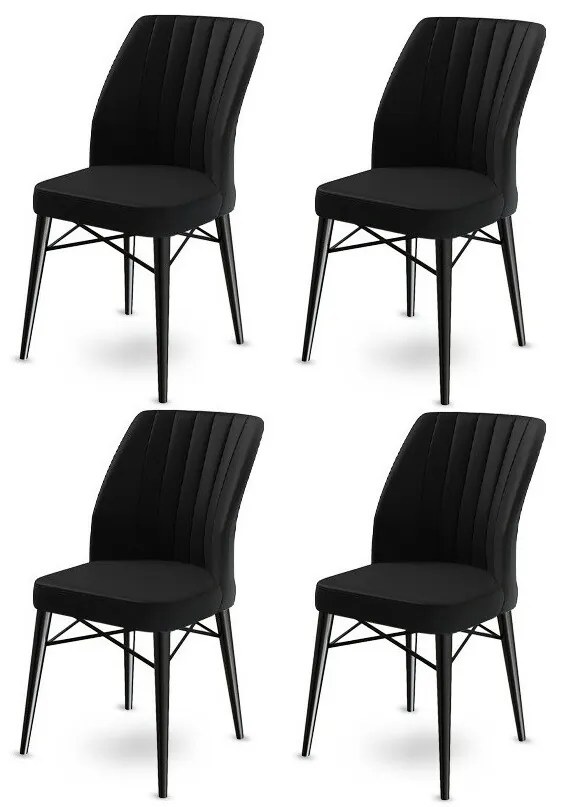 Zestaw krzeseł do jadalni Flex Black and Black, 4 szt.