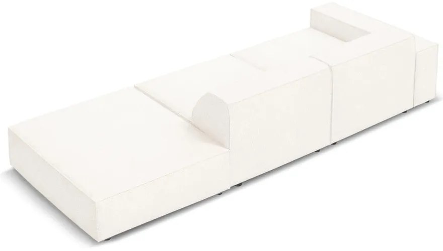 Beżowy narożnik (prawostronny) z materiału bouclé Jodie – Micadoni Home
