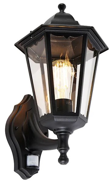 Kinkiet zewnętrzny czarny z czujnikiem ruchu - Havana IP44