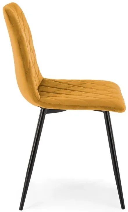 Krzesło tapicerowane K525 VELVET musztardowe HALMAR
