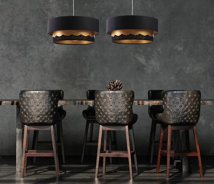 Czarno-złota lampa wisząca glamour nad stół - S432 P2-D92