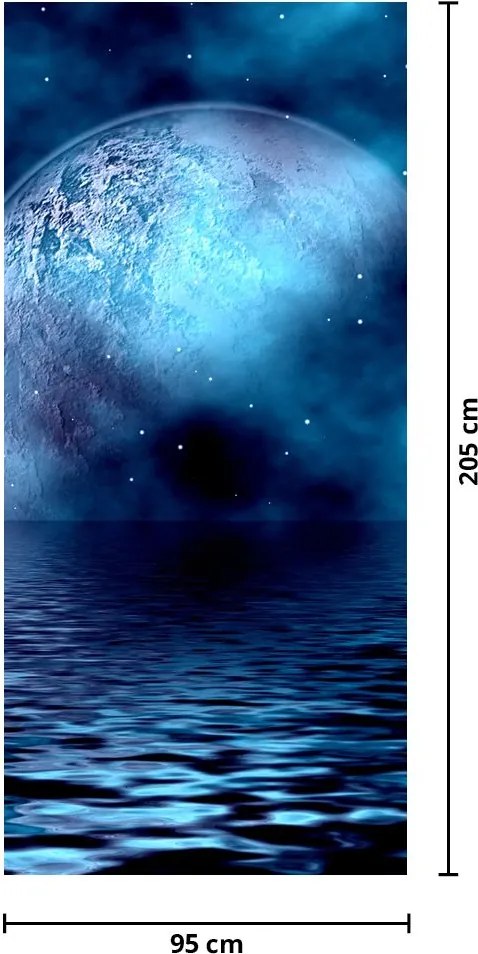Fototapeta na drzwi - Księżyc nad poziomem morza (95x205cm)