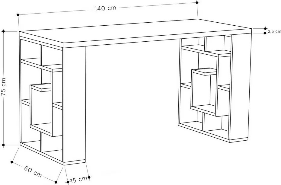Biurko Maze White and Oak