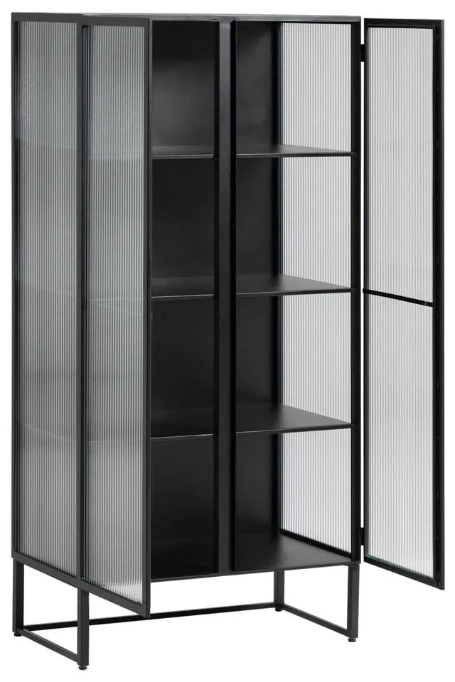 Czarna stalowa witryna 70x143x41 cm Trixie – Kave Home