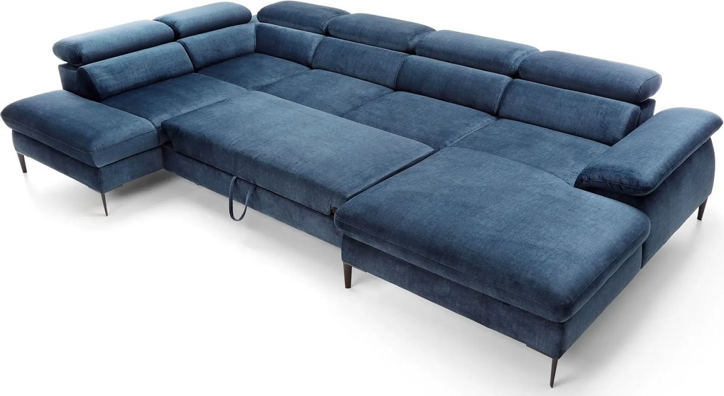 Granatowy narożnik U z funkcją spania K7-T58