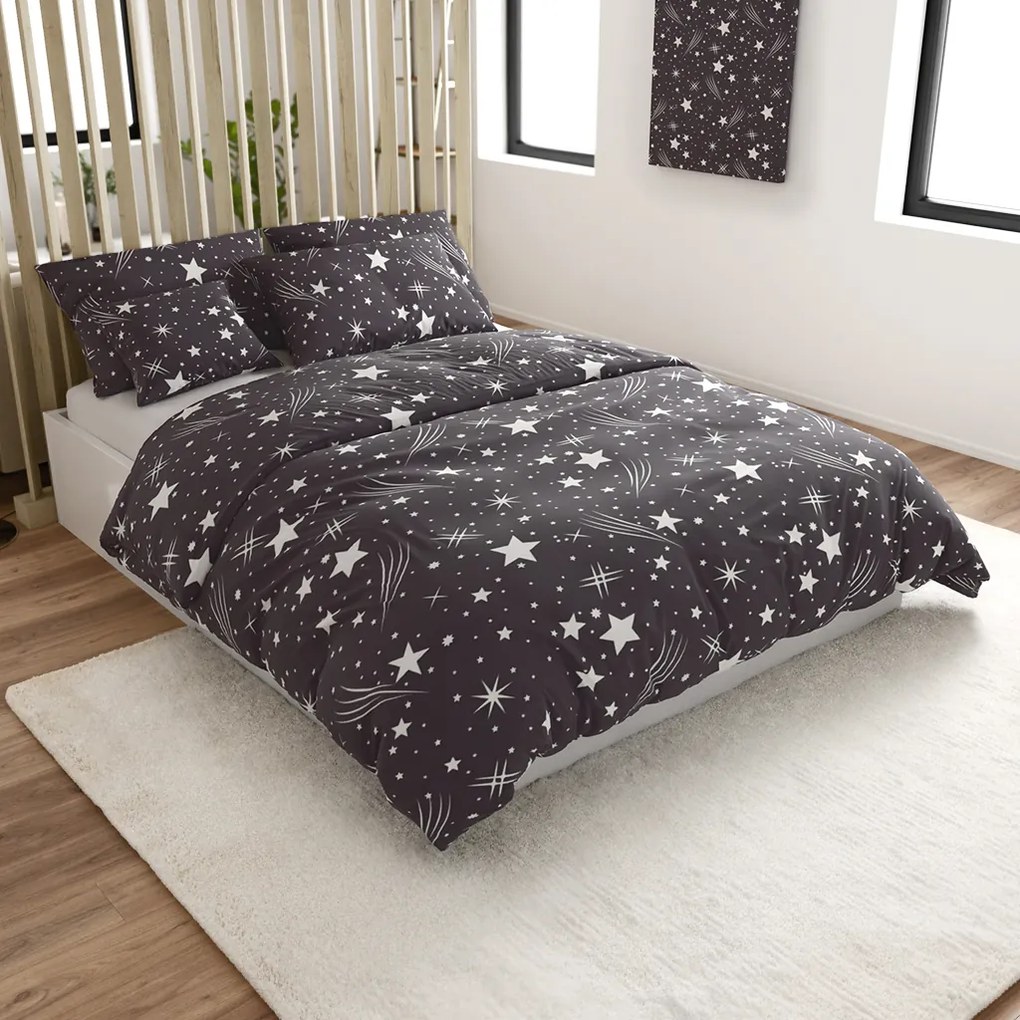 PrzytulneMieszkanie.pl PrzytulneMieszkanie.pl Pościel z mikrofibry NOČNÍ OBLOHA szara Rozmiar pościeli: 70 x 90 cm | 140 x 220 cm