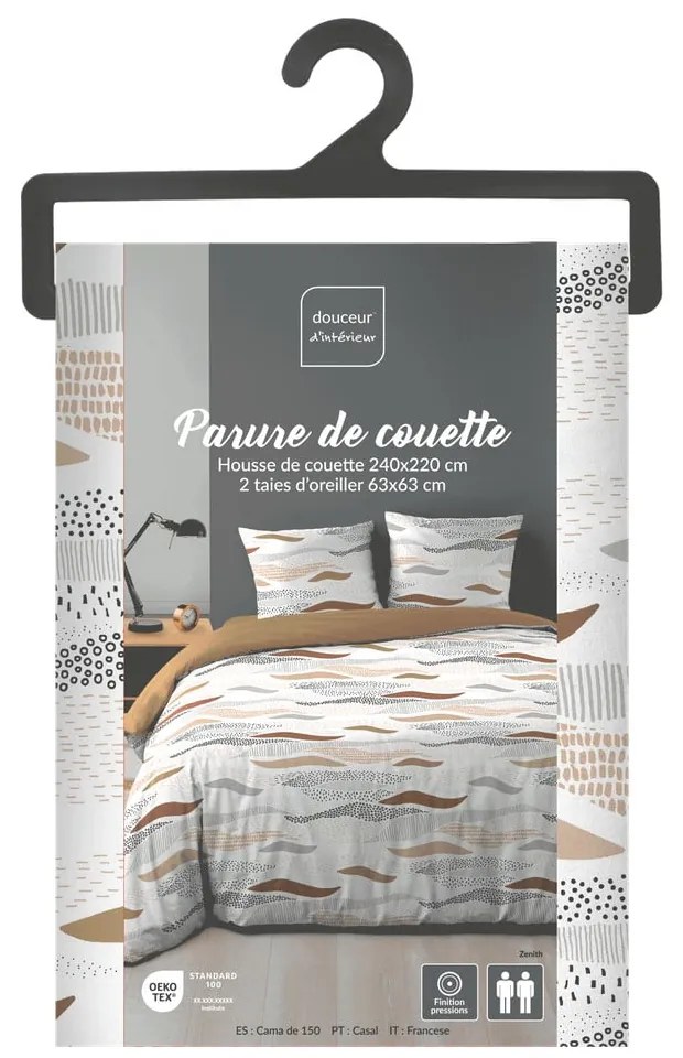 Biała pościel dwuosobowa z mikrowłókna 240x220 cm Zenith – douceur d'intérieur