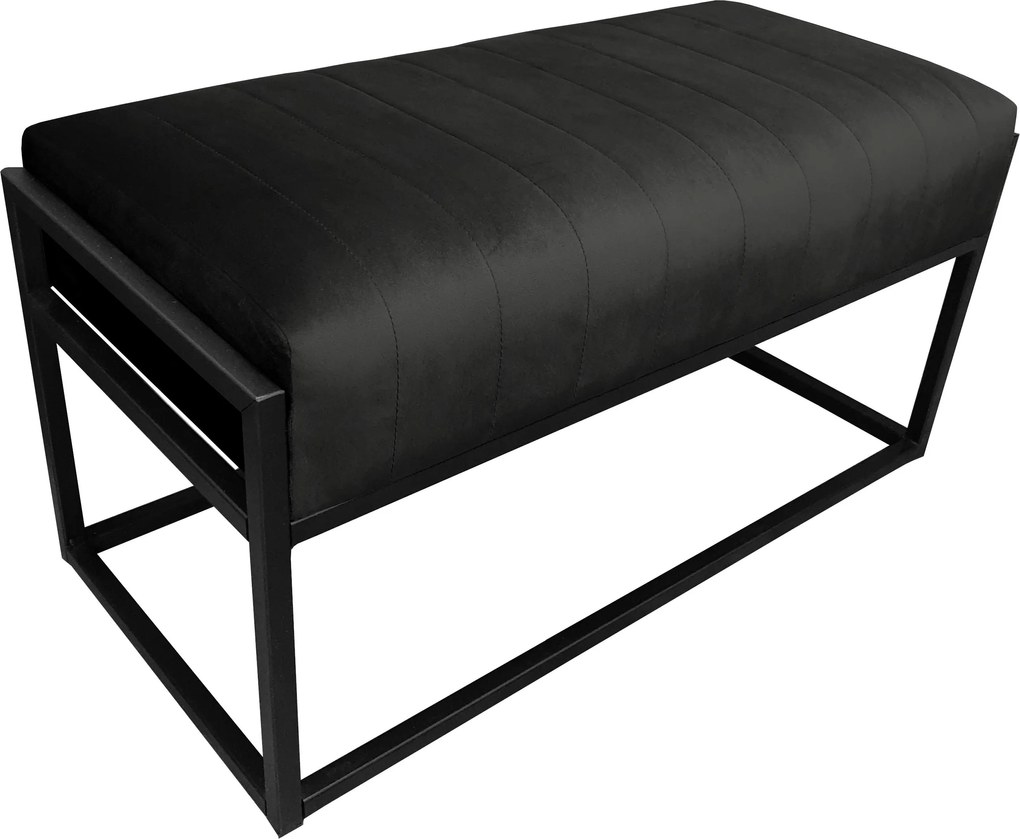 Ławka KAYA tkanina Welur loft ławka metal : Kolor Stelaża - Czarny , Kolor tkaniny - VELVET - MG19, Typ tkaniny - Velvet