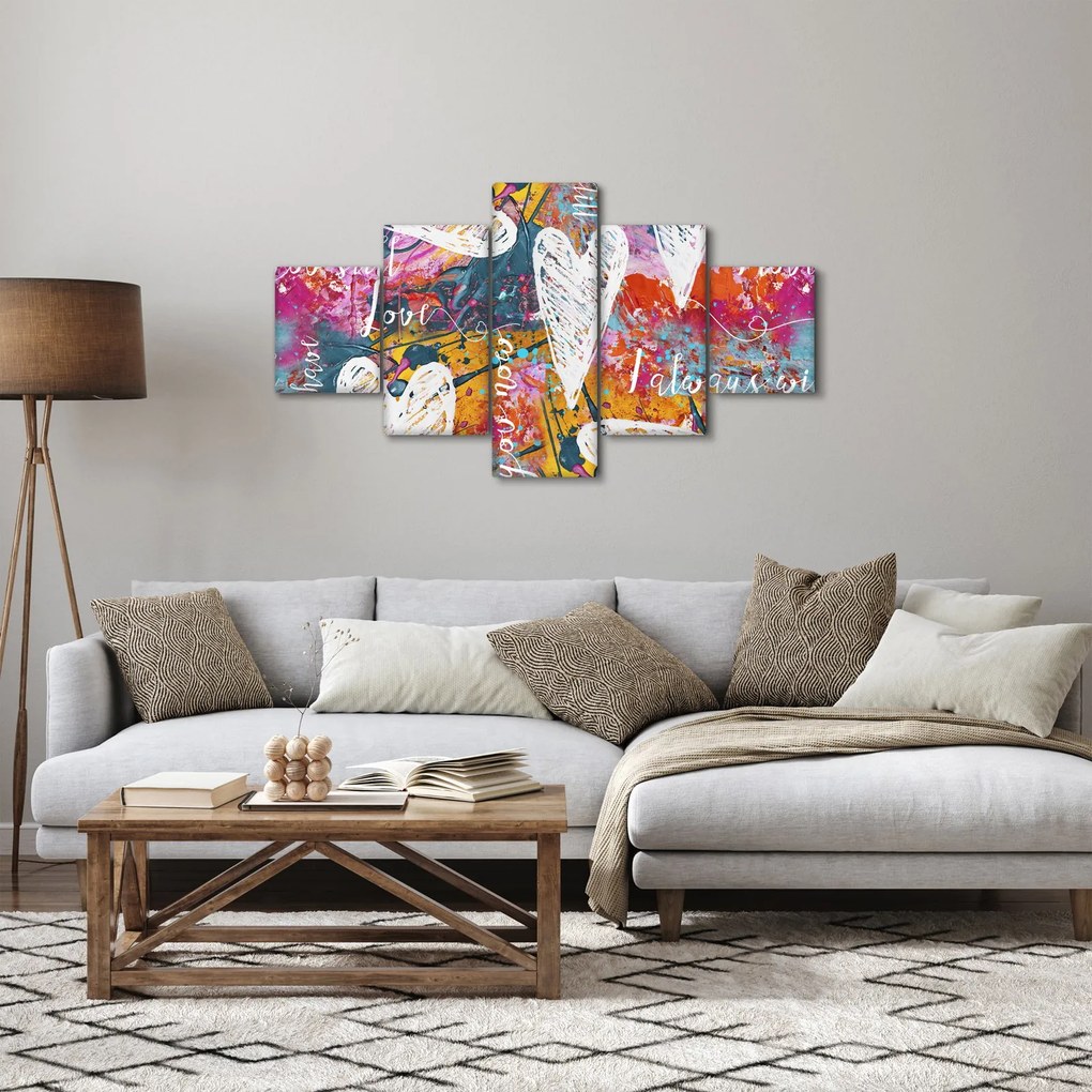 Obraz - Serce na abstrakcyjnym tle (125x70 cm)