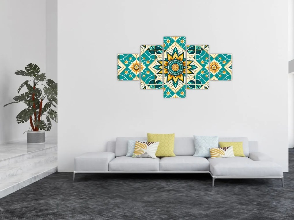 Obraz - Turkusowy wzór (125x70 cm)
