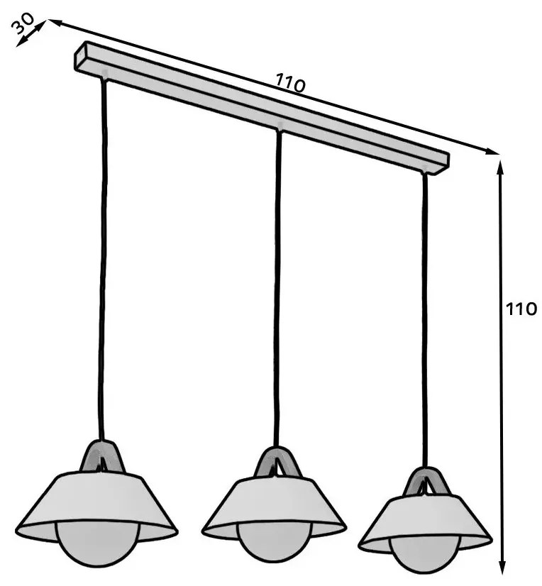 Lampa wisząca ALMITARA III biała ELTAP