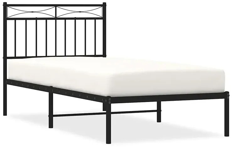 Czarne Metalowe Łóżko Industrialne 100X200 Cm A3-R36