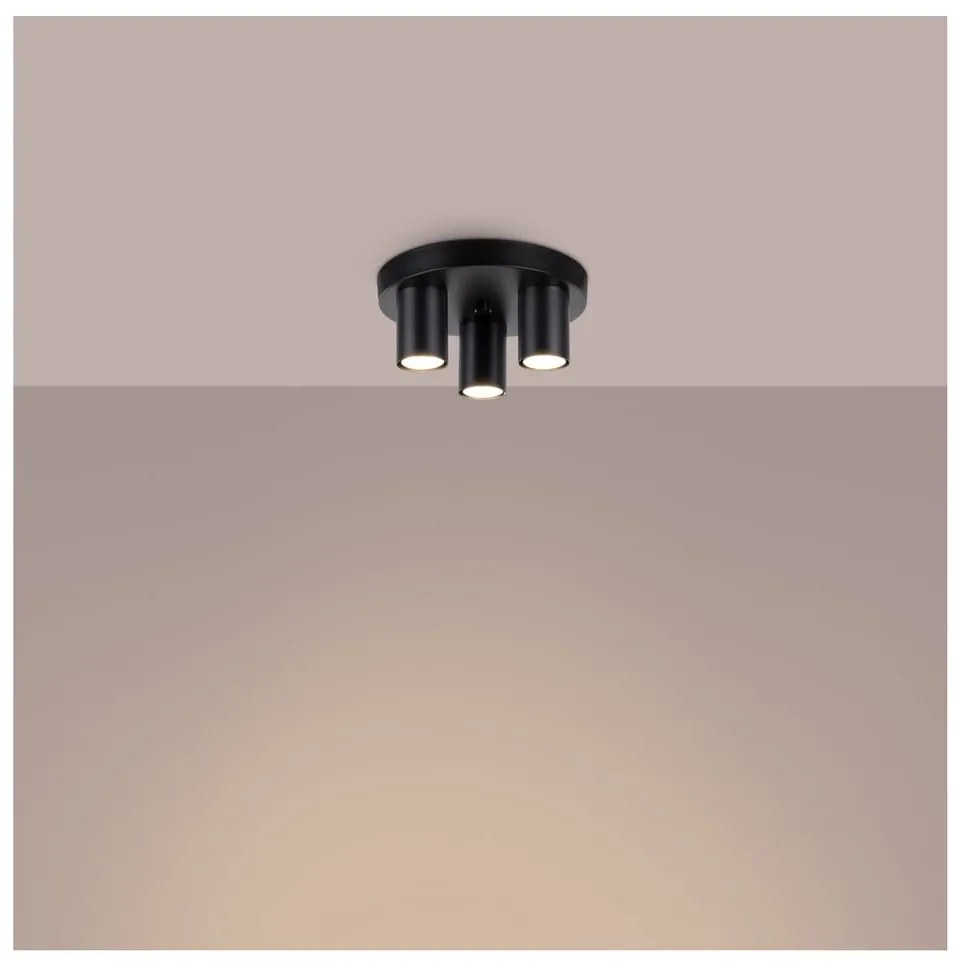 Czarna lampa sufitowa Castro – Sollux