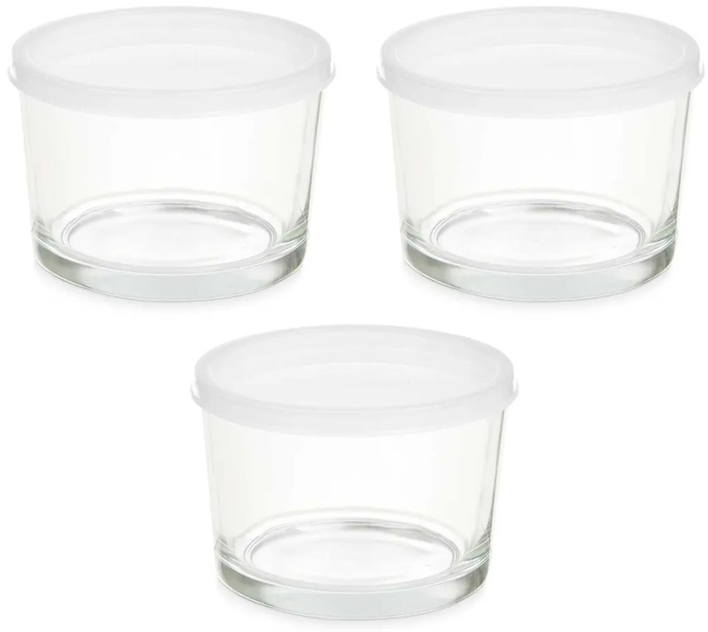 Szklane lunchboxy z pokrywką, 200 ml, 3 szt.