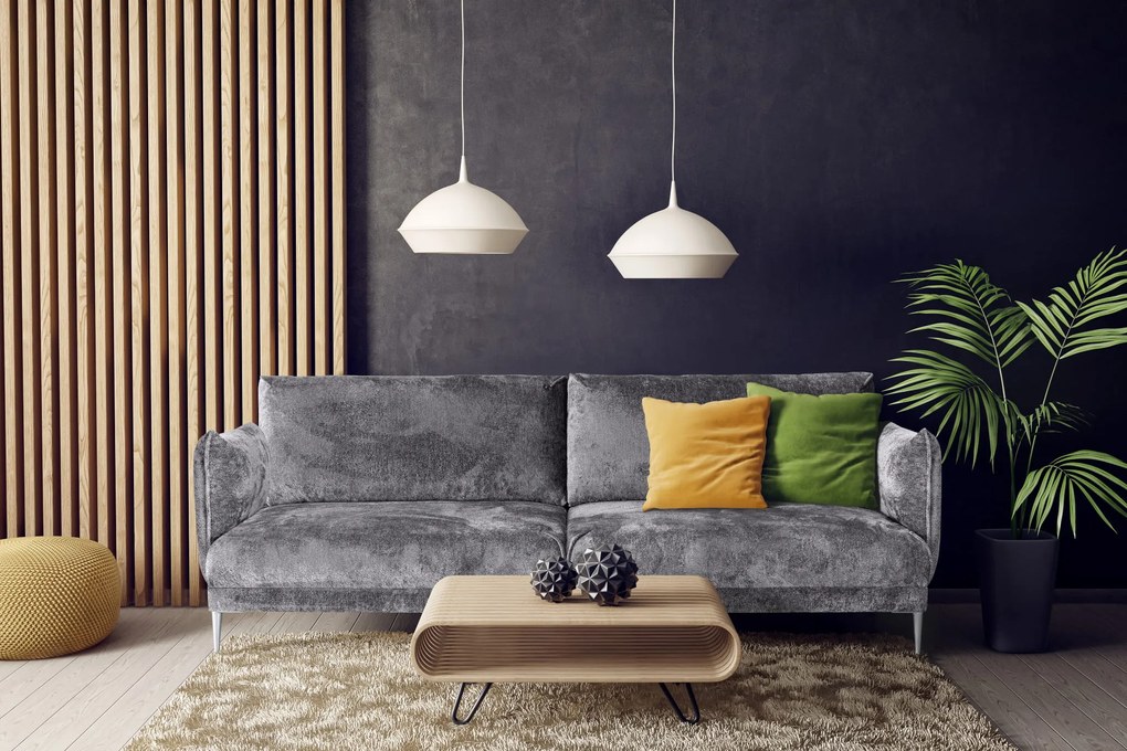Sofa tapicerowana SOPRANO TRIO 3-osobowa grafitowa nowoczesna na nóżkach
