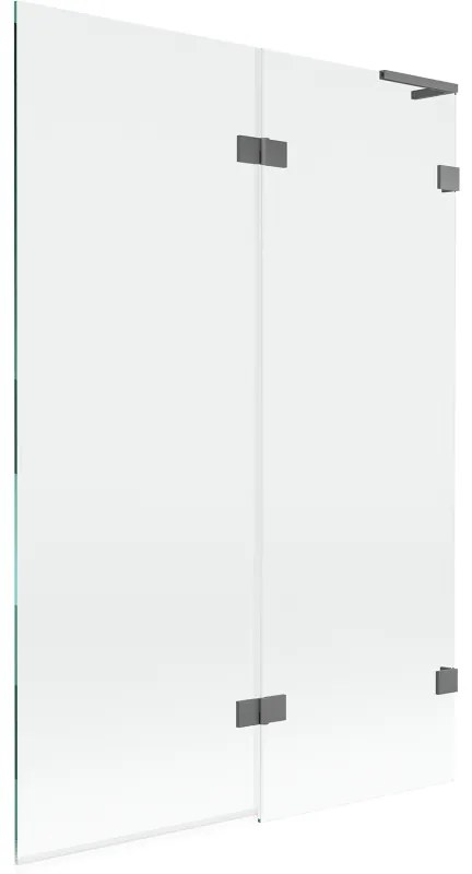 Mexen Lunar L parawan nawannowy 2-skrzydłowy prawy 120 x 150 cm, transparent, gun metal - 897L-120-100-95-00-P