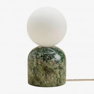 Lampa Stołowa Z Naturalnego Kamienia Tumkur Zielony Marmur Forest - Sklum