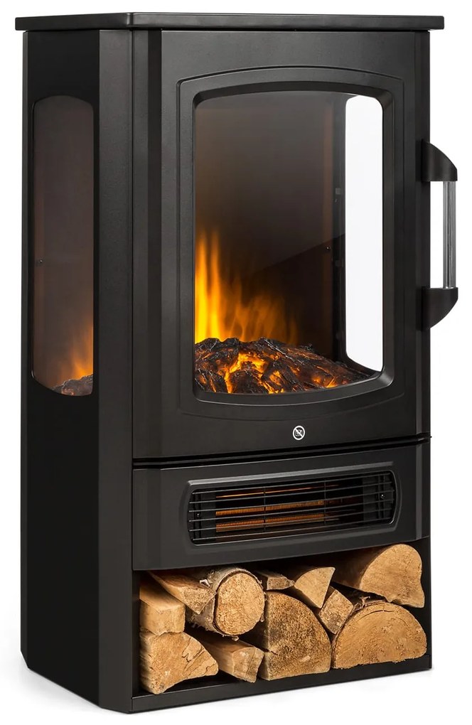 Klarstein Bormio 2000W 44cm Kominek Elektryczny Czarny