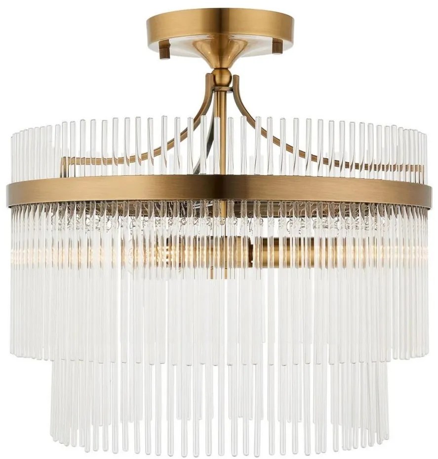 Endon 112575 - Żyrandol natynkowy MARIETTA 3xE14/7W/230V mosiądz/przezroczysty