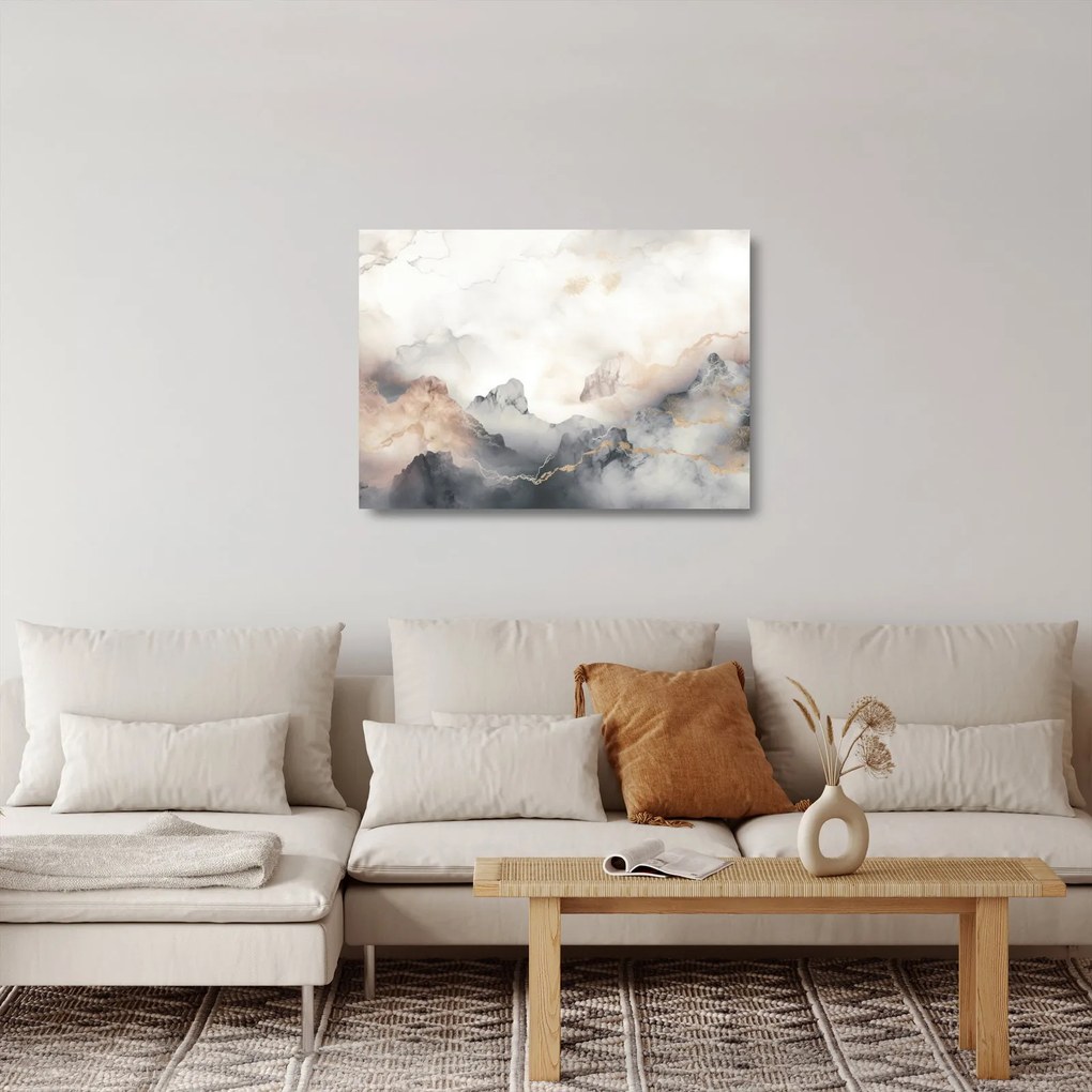 Obraz na szkle - Górska abstrakcja z teksturą marmuru (70x50 cm)
