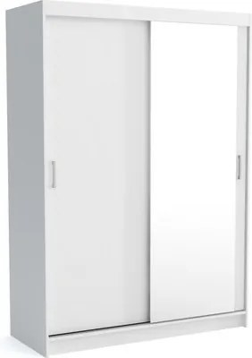 Szafa Przesuwna RIETI 150 cm z Lustrem Szafa Dwudrzwiowa Biała