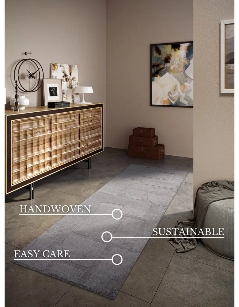 Szary wełniany chodnik tkany ręcznie 80x250 cm Alexis – Villeroy&amp;Boch