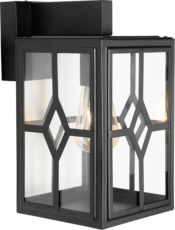 Klasyczna lampa ścienna zewnętrzna czarna IP44 - Dover