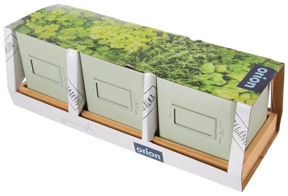 Metalowe doniczki na zioła zestaw 3 szt. Greenish – Orion
