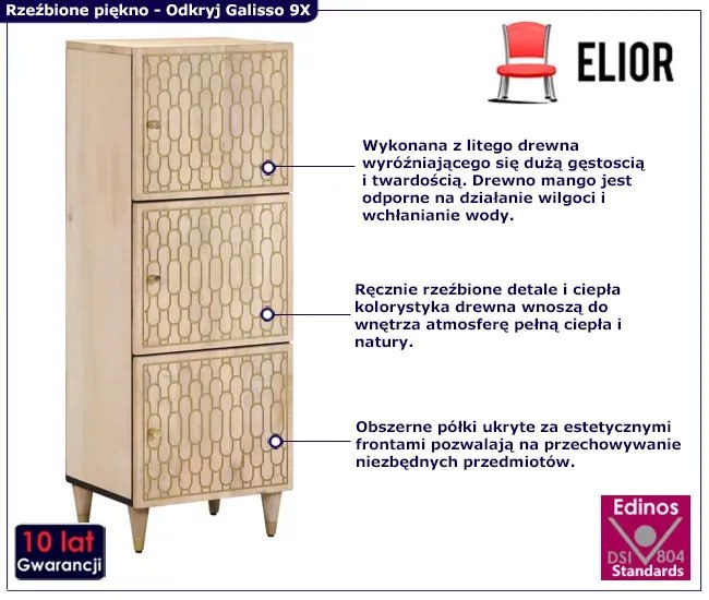 Wysoka wąska szafka w stylu rustykalnym B0-A05