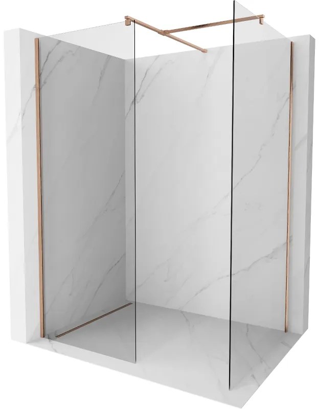 Mexen Kioto ścianka prysznicowa Walk-in 140 x 90 cm, transparent, miedź szczotkowana - 800-140-202-65-00-090