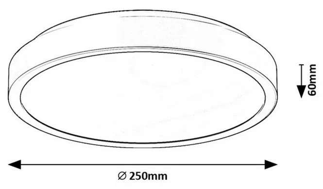 Rabalux 71252 sufitowa oprawa łazienkowa LED Samira 25 cm, czarny