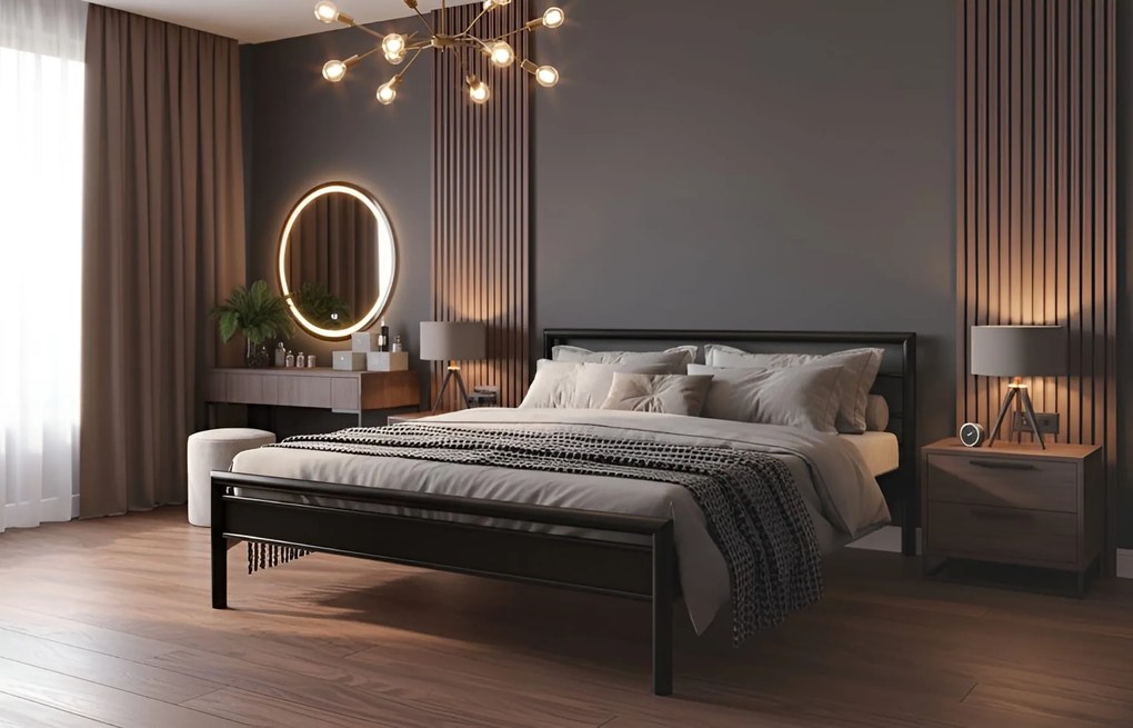 Łóżko metalowe Inga ze stelażem