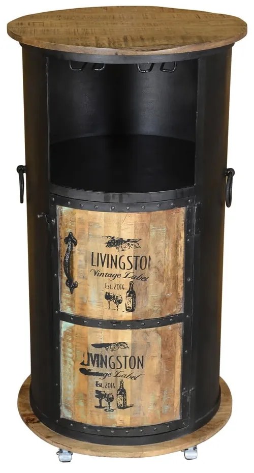 Czarna metalowa szafka na wino liczba butelek 9, 60x115 cm Luni – Interia Home &amp; Living