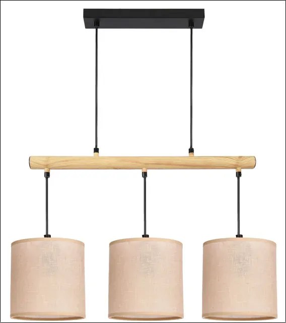 Nowoczesna lampa wisząca trzypunktowa beż+czarny - Z058 S0-W78