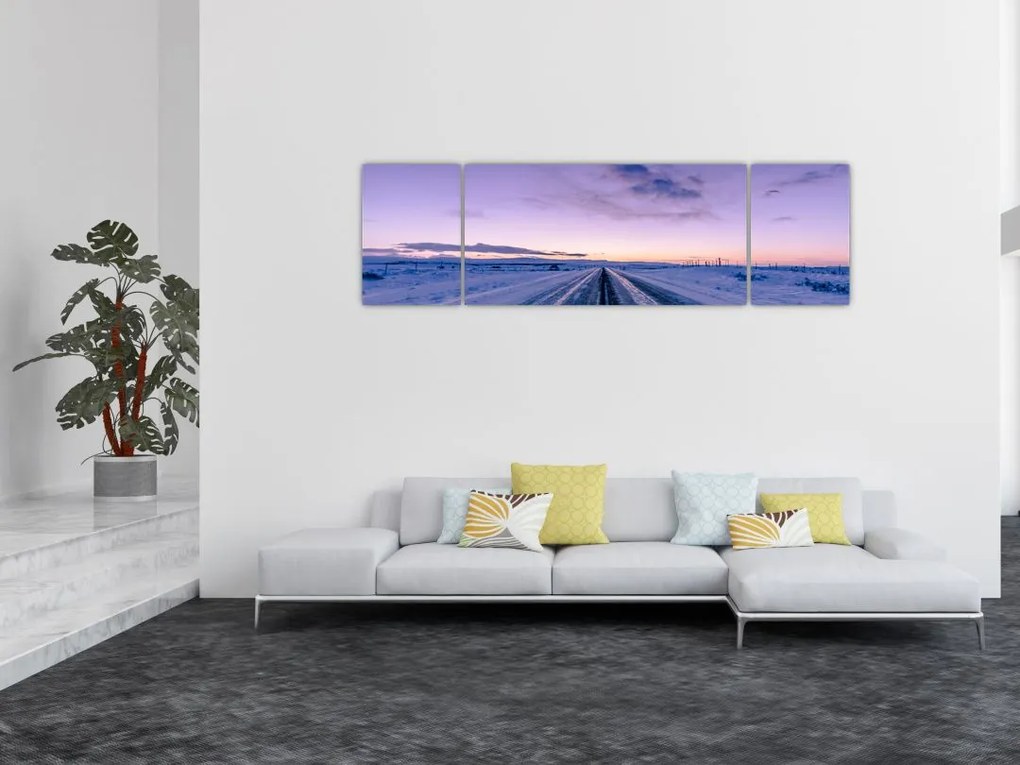 Obraz drogi zimą (170x50 cm)