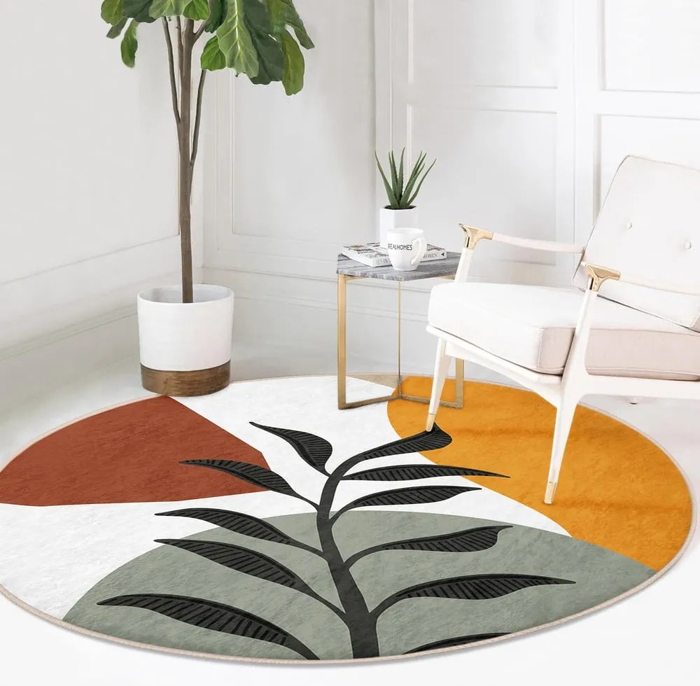 Okrągły dywan odpowiedni do prania i robotów sprzątających ø 80 cm Comfort – Mila Home