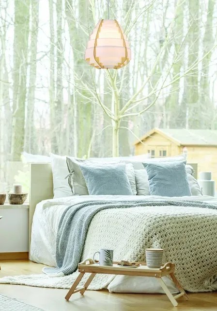 Drewniana lampa wisząca kokon - V040 K5-Z61