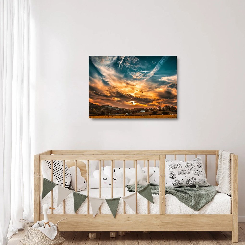 Obraz na szkle - chmury (70x50 cm)