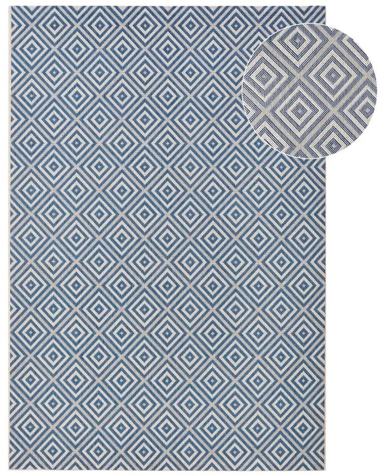 Niebieski dywan odpowiedni na zewnątrz NORTHRUGS Karo, 160x230 cm