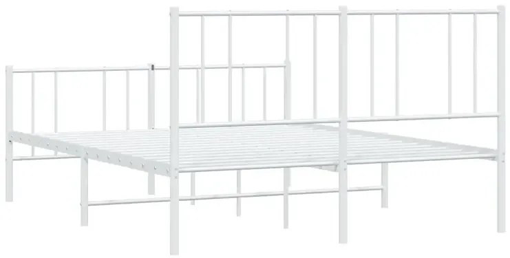 Białe pojedyncze łóżko metalowe 90x200 cm - Quzi