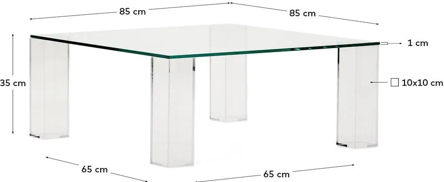 Szklany stolik 85x85 cm Adularia – Kave Home